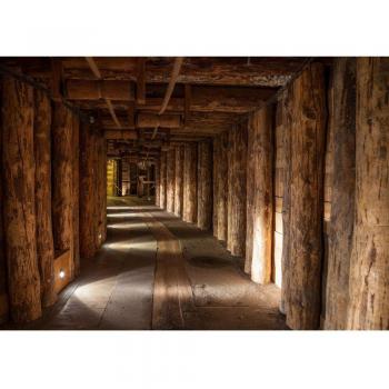 Untertage Holz Bergwerk Tapete – 300 × 210 cm, Salzfeld‑Design