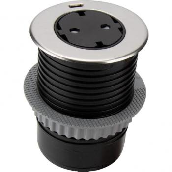 Prise OTIO affleurante Schuko USB-C Noir