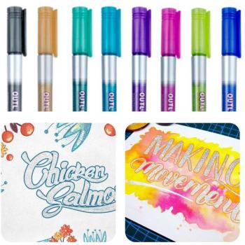 8 Color Glitter Metal Paint Pens