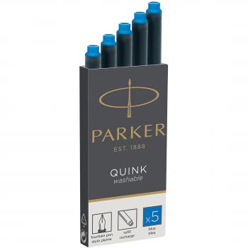 GENUINE Parker Quink Ink Cartridges for Fountain Pens 5 packs of 5 box Blue