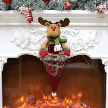 Hanging Christmas Souvenir Bag with Elk and Snowman