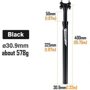 LUNJE Aluminum MTB Dropper Seat Post 27.2 28.6 30.4 30.9 31.6mm 400mm