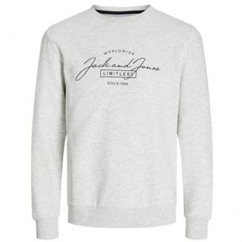 Sudadera gris de hombre Jack & Jones con logo serigrafiado