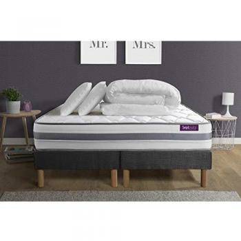 Pack Matelas 180x200 + Sommiers Gris 90x200 Memo Spring