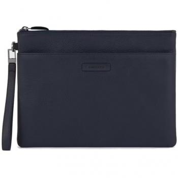 Piquadro Modus Herren Handgelenktasche aus Leder, blau für 11'' Tablet/iPad