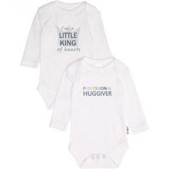 Liliput Langarmbody Little King 2er-Pack mit Druckknöpfen in Weiß