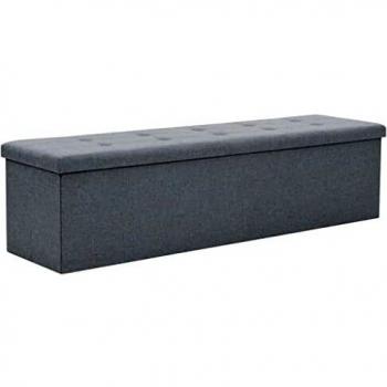 VidaXL Baule Contenitore Pieghevole in Simil Lino Grigio Chiaro