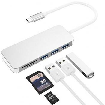 USB C Hub 5 in 1 mit 3 USB 3.0 Ports, SD und microSD Kartenleser