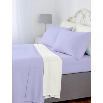 Single Lilac Flannelette Fitted Sheet