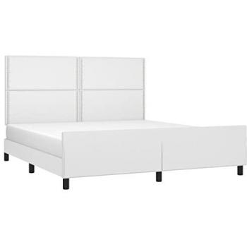 Cama sin Colchón en Cuero Sintético Blanco, 160x200