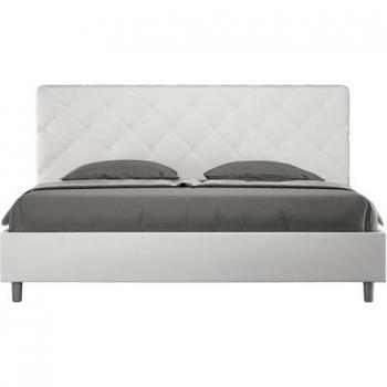 Matrimonio Priya 190x210 Cuero Sintético Blanco con Almacén