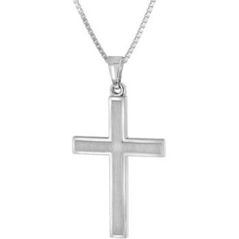 Trendor 925 Silber Herren-Halskette Kreuz 21 mm