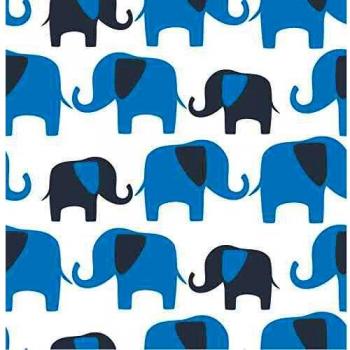 Peel & Stick Blue Elephant Parade Wall Décor