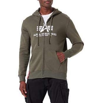 Dark Olive Alpha Industries Full Zip Hoodie for Men