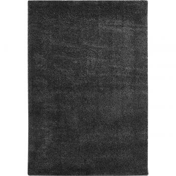 Anthrazitfarbener Hochflor Teppich 170 x 120 cm