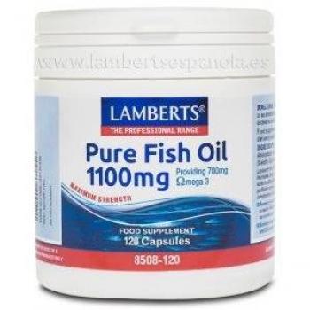 Lamberts Aceite de pescado puro 1100 mg, 120 Cápsulas con 700 mg de omega 3