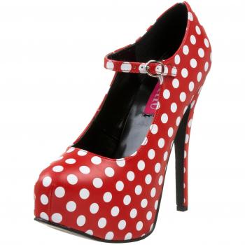 Bordello TEEZE-08 Rot PU-WHT Polka Dots UK 3