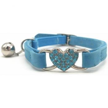 Safety Elastic Heart Charm Cat Collar with Bell