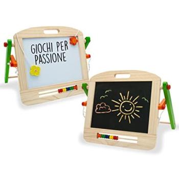 Lavagna da gioco a doppio lato in legno con gesso