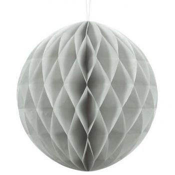 Palla decorativa a nido d'ape grigio chiaro 30 cm