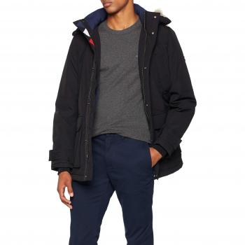 Tommy Jeans Men's Technical Parka Coat, Black (Tommy Black 078), XX-Large