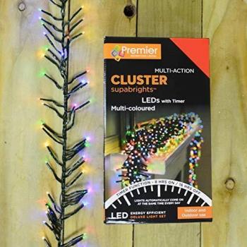 Multicoloured 480 LED Christmas Cluster Lights with Timer