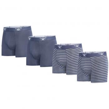 Boxershorts 4er-Pack Cappuccino, gestreift/blau, Größe XL