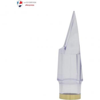 Boquilla transparente para saxofón Alto con anillo de metal