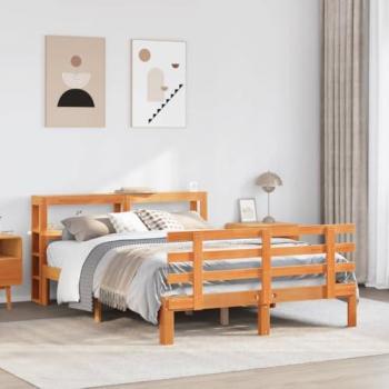 Estructura para Cama 140x200 cm con Cabecero Madera Pino Vidaxl