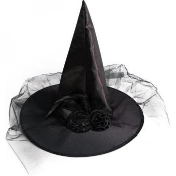Encanto de Bruja: Sombrero Encajado y Plumón