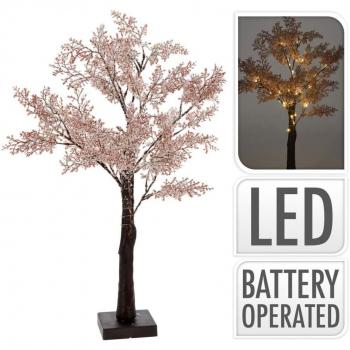 Árbol de Navidad con 29 LEDs y Flores Rosas 60 cm