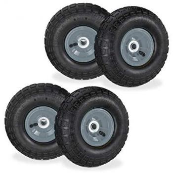 WheelBarrow Master Pack – 4 Pneumatic Tyres, 4.1/3.5‑4, 16 mm Axle (136 kg)