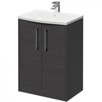 Floor Standing Graphite Grey Vanity Unit with 2 Doors