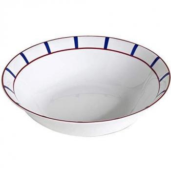 Saladier en porcelaine bleu et rouge Ø26cm