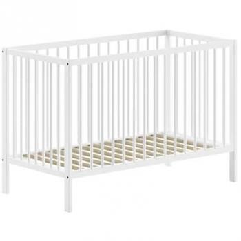 Vipack Lit bébé réglable 60x120 cm hêtre blanc