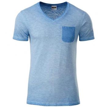James and Nicholson Men's Slub T (Large) (Horizon Blue)