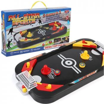 2-in-1 Mini Sports Table: Ice Hockey & Soccer
