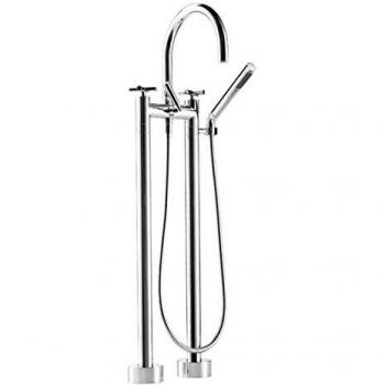 Mitigeur bain-douche 2 trous Dornbracht Tara avec platine foncé
