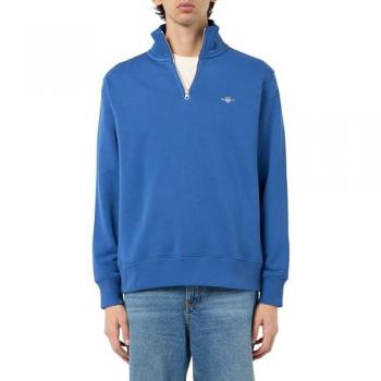 Gant Pull Shield Half Zip Col arrondi Bleu