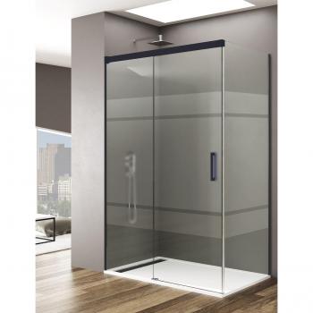 Paroi Douche 1+1 Aluminium Noir
