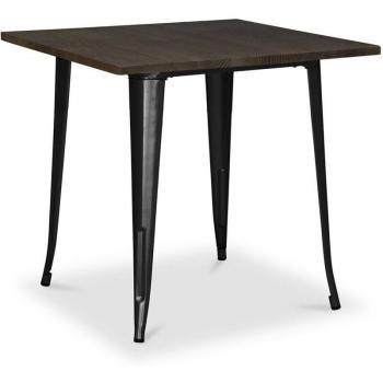 Wood & Metal Square Dining Table – PrivateFloor