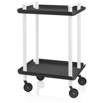 Carrello multifunzionale LEKY bianco, 2 ripiani neri