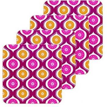 KitchenCraft Pink Geometric Cork Coasters