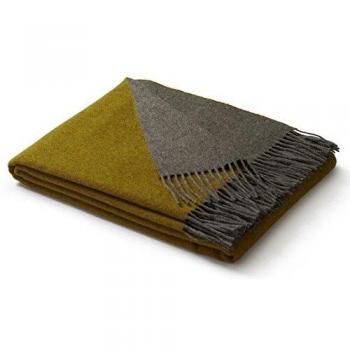 Biederlack Plaid 130x170 cm Ocker-grau