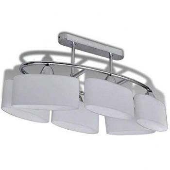 VidaXL Ellipsoid Glass Shades Ceiling Lamp for 6 E14 Bulbs