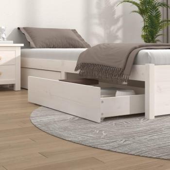 4pcs White Solid Pine Wood Bed Drawers from vidaXL