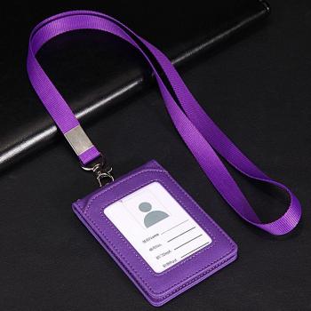 5-Slot Leather Badge Holder with Silica Gel