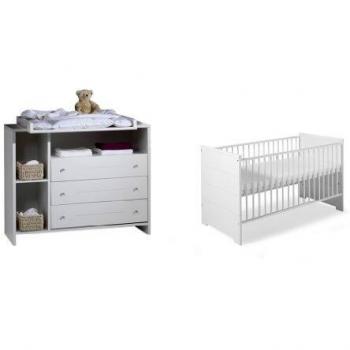 Schardt Eco Stripe Kombi-Kinderbett 70x140 cm inkl. Wickelkommode