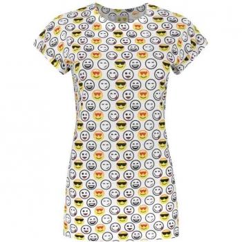 Emoticon Ladies' White Sublimated T-Shirt