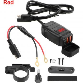 Adaptador Rápido para Moto con Carga Dual USB